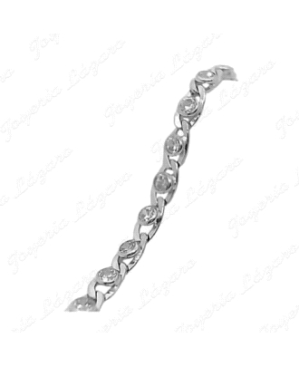 PULSERA ORO 18 KTS PULSERA CIRCONITA 2.8MM 18CM