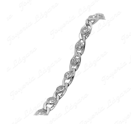 PULSERA ORO 18 KTS PULSERA CIRCONITA 2.8MM 18CM