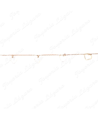 PULSERA ORO 18 KTS 7 CORAZONES 7MM CALADOS