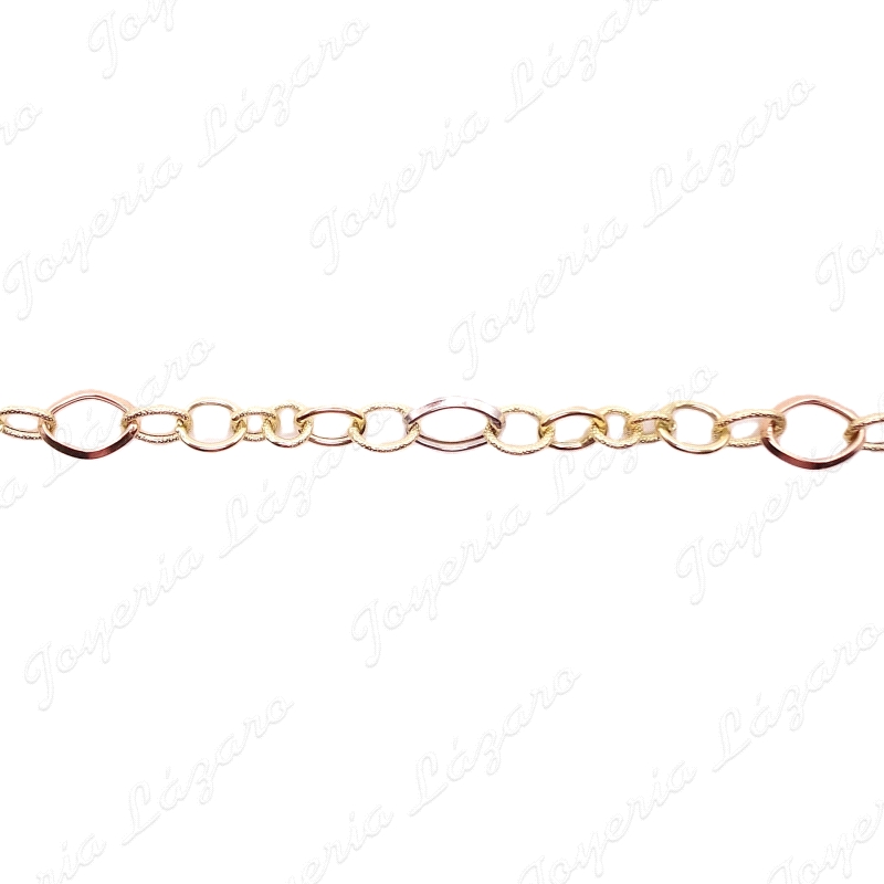 PULSERA ORO 18 KTS TRICOLOR ARITOS