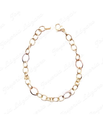 PULSERA ORO 18 KTS TRICOLOR ARITOS