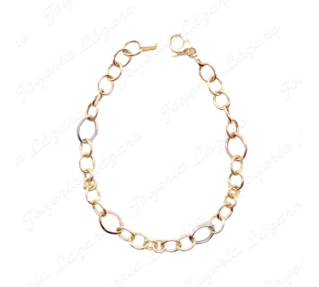 PULSERA ORO 18 KTS TRICOLOR ARITOS