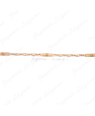 PULSERA ORO 18 KTS ESLABONES+3PLACAS MEDUSA 21CM