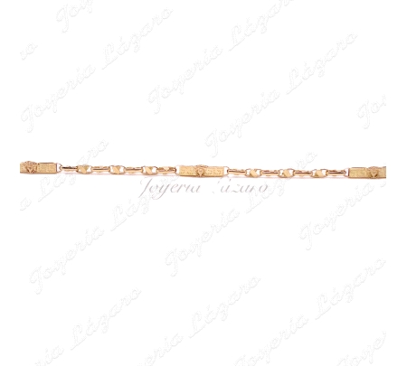 PULSERA ORO 18 KTS ESLABONES+3PLACAS MEDUSA 21CM