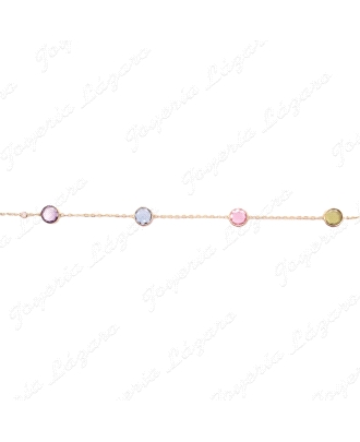 PULSERA ORO 18 KTS CORDON TUTTIFRUTTI CIRCULOS