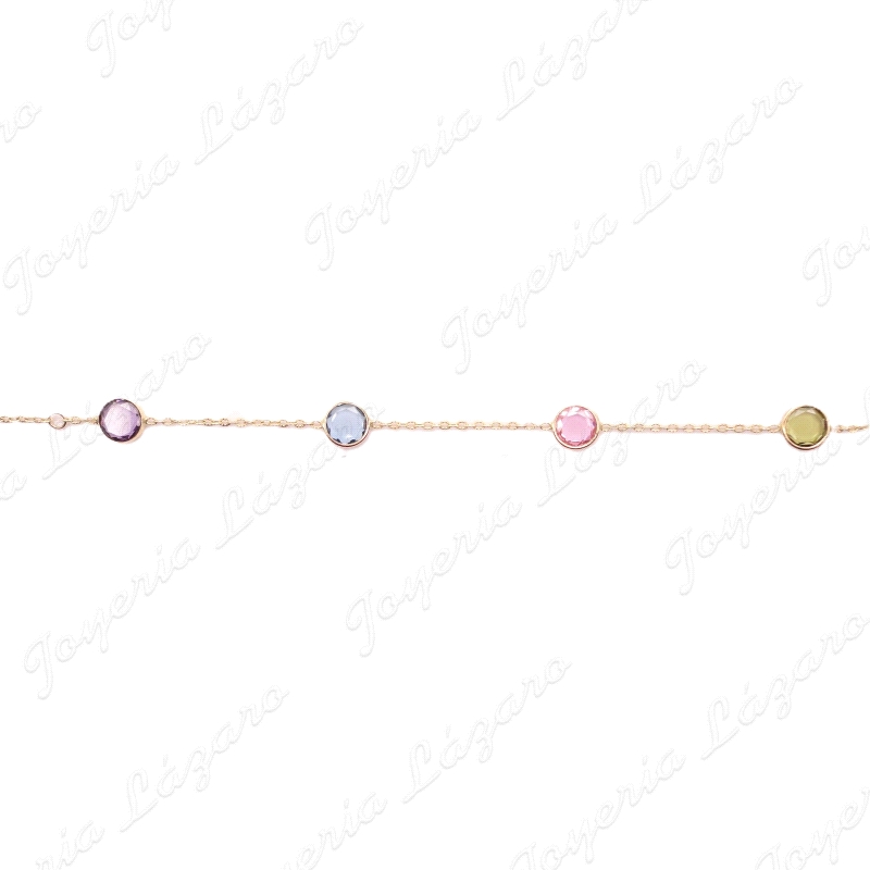 PULSERA ORO 18 KTS CORDON TUTTIFRUTTI CIRCULOS