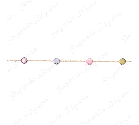 PULSERA ORO 18 KTS CORDON TUTTIFRUTTI CIRCULOS