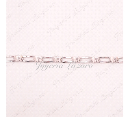 ORO 18 KTS PULSERA BLANCO BRILLO ELEFANTES MATE