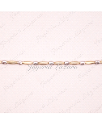 ORO 18 KTS PULSERA bicolor SEMIRIGIDA