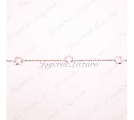 PULSERA 18KT BL. FLORES