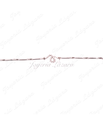 PULSERA 18KTS BL. MANIAS MOTIVO EN CENTRO CON CIRCO