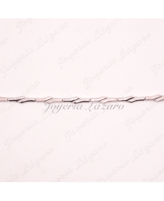 PULSERA 18KTS BL. ESLABONES PIEZAS MATE BRILLO