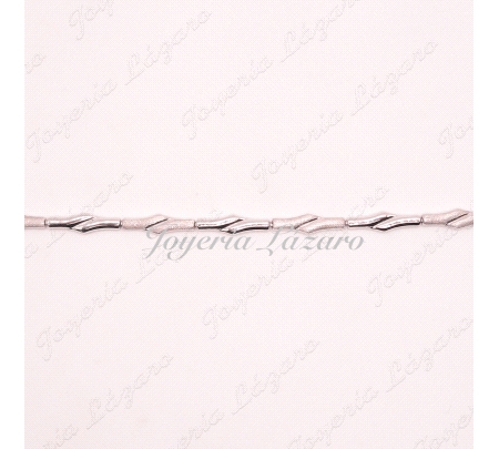 PULSERA 18KTS BL. ESLABONES PIEZAS MATE BRILLO