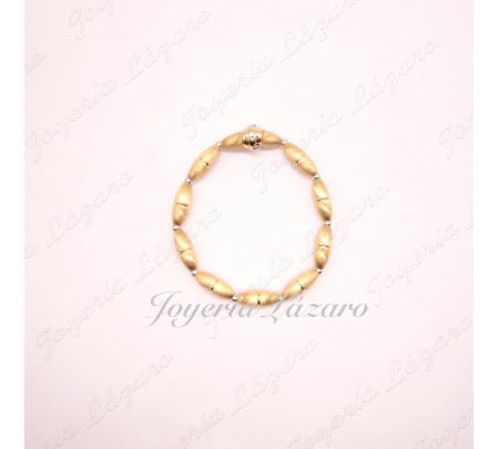PULSERA ORO  18KTS SRA.  BOLAS ALARGADAS