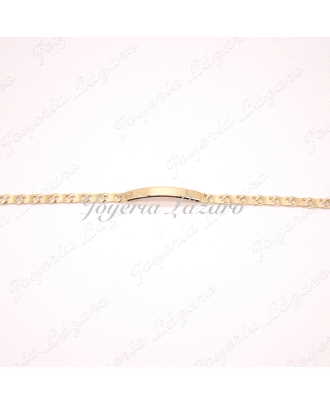 PULSERA CAB. 18KTS MACIZA PLACA