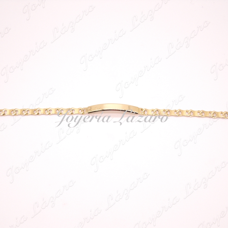 PULSERA CAB. 18KTS MACIZA PLACA