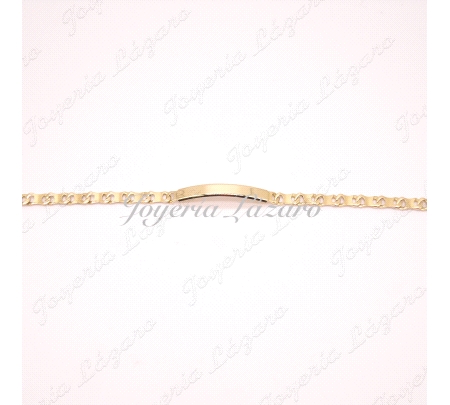 PULSERA CAB. 18KTS MACIZA PLACA