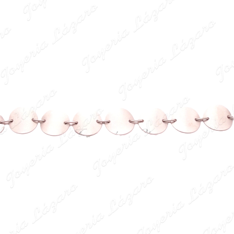 PULSERA SRA.18KTS BLANCO CHAPAS REDONDAS MATE