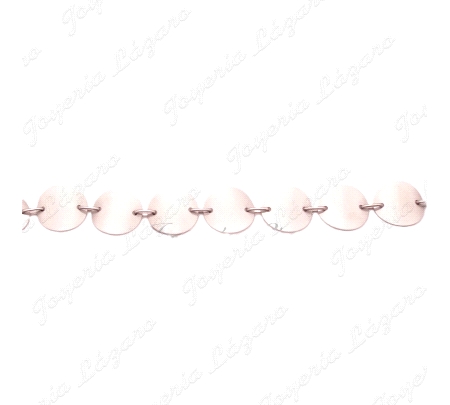 PULSERA SRA.18KTS BLANCO CHAPAS REDONDAS MATE