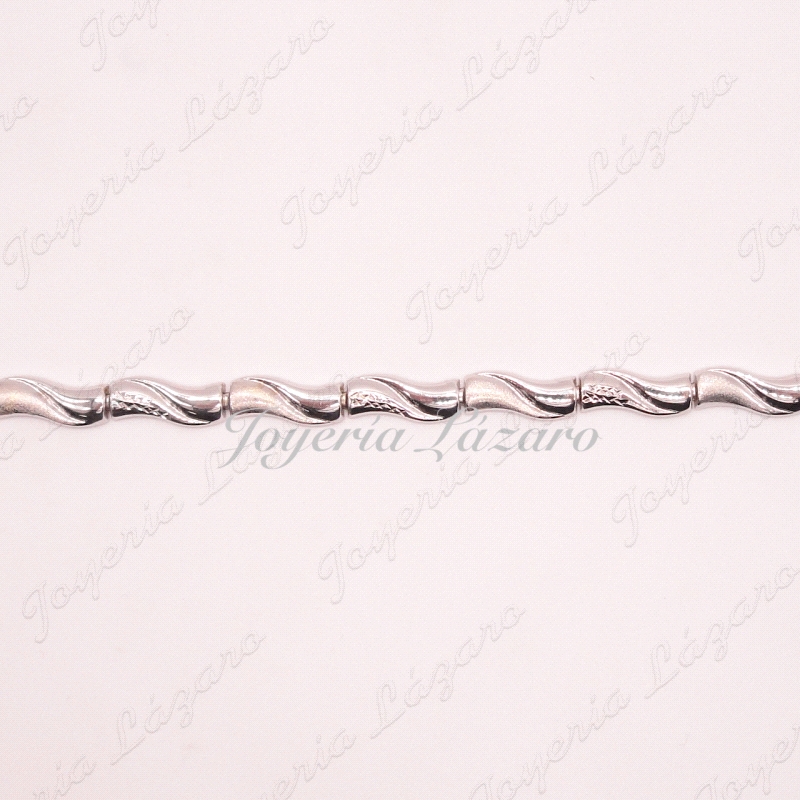 PULSERA SRA.18KTSPIEZAS ESLABONES MATE BRILLO