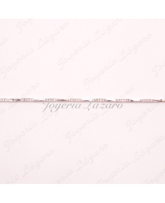 PULSERA SRA.18KTS BL. PIEZAS RECTANGULARES CIRCO Y LISAS