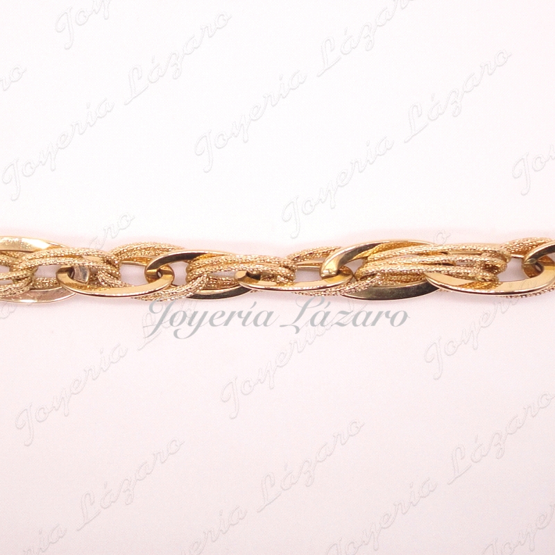 PULSERA ORO  18KTS DISEÑO LISO Y LABRADA