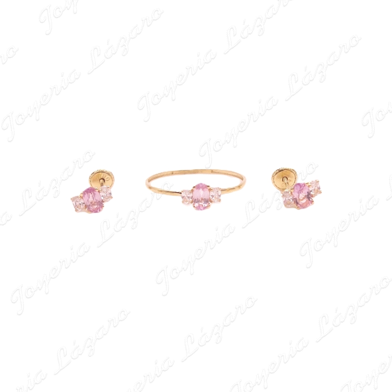 PEND. TORN. ORO 18 KTS 1 ROSA F. OVAL +2 CIRCO