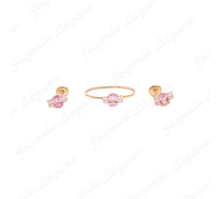 PEND. TORN. ORO 18 KTS 1 ROSA F. OVAL +2 CIRCO