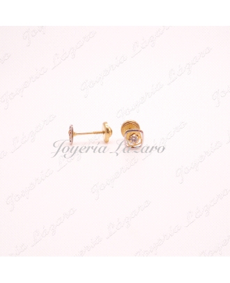 PENDIENTES 18KTS TORN.FLOR BOLA TURQUESA