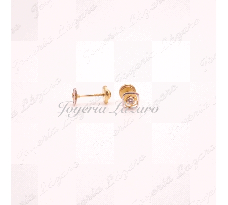 PENDIENTES 18KTS TORN.FLOR BOLA TURQUESA