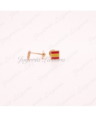 PENDIENTES 18KTS TORN. BANDERA ESPAÑOLA