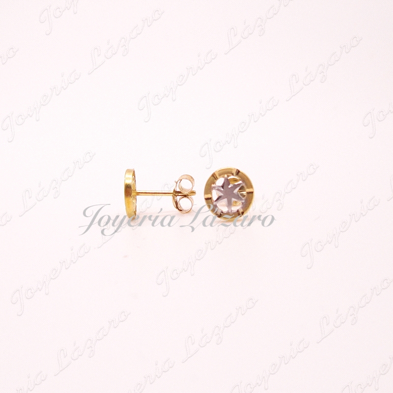 PENDIENTES 18KTS BICOLOR ESTRELLAS PRES.