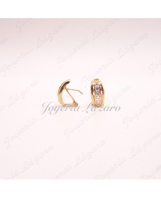 PENDIENTES 18KT OMEGA CIRCO. CARRIL