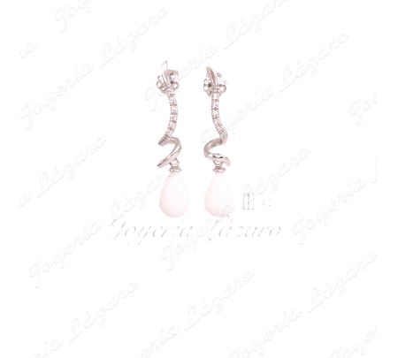 PEND. 18KTS BLANCO ESPIRAL+ CUARZO BLANCO TALLADO BRIOLETTE C. PRESIOM