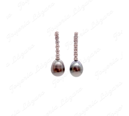 PEND. 18KTS BLANCO FILA CIRCO+PERLA TAHITI GOTA