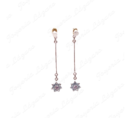 PEND. 18KTS BLANCO CADENITA COLA +ESTRELLA ROSETON CIRCO C. PRES