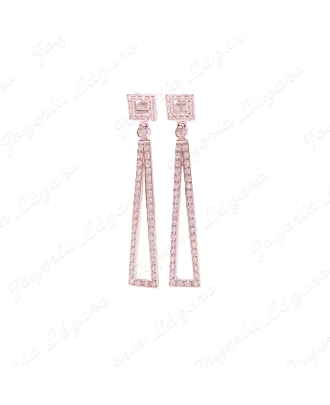 PEND. 18KTS BLANCO LARGO CIRCONITAS TRIANGULAR