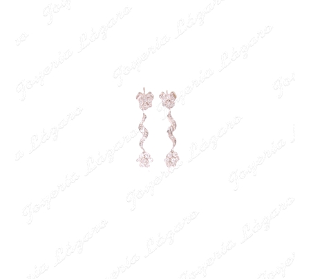 PEND. 18KTS BLANCO ESPIRAL+ROSETON PEQUEÑO