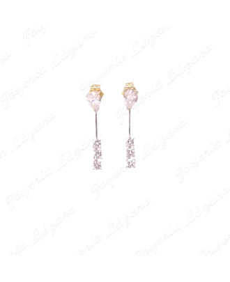 PEND. 18KTS BLANCO LAGRIMA 3 CIRCONITAS