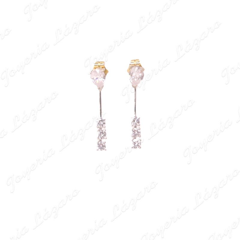 PEND. 18KTS BLANCO LAGRIMA 3 CIRCONITAS