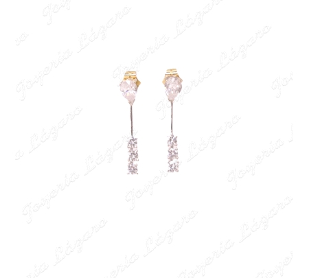 PEND. 18KTS BLANCO LAGRIMA 3 CIRCONITAS