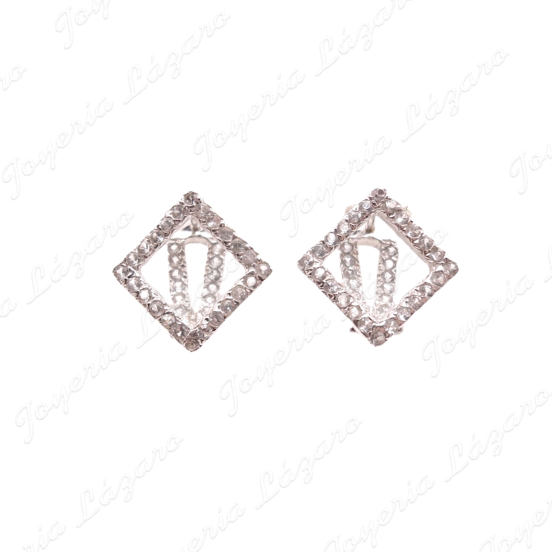 PEND. 18KTS BL. CUADRADO CIRCO+CIRCO CIERRE INT.