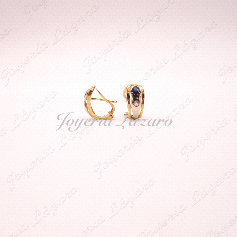 PEND. 18KTS OMEGA BICOLOR ZAFIRO+ CIRCO