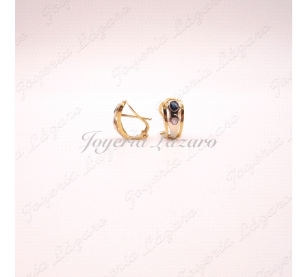 PEND. 18KTS OMEGA BICOLOR ZAFIRO+ CIRCO