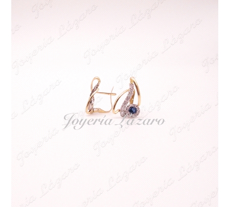 PEND. 18KTS BIC. ZAFIRO +CIRCO