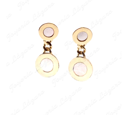 PENDIENTES 18KTS REDONDO NACAR TIPO BUL.