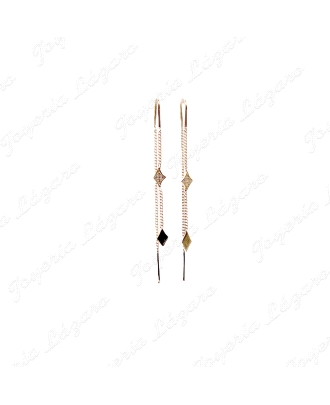 PEND. LARGOS ORO 18 KTS  CADENITA PASADA+2 ROMBOS