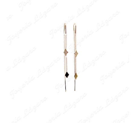 PEND. LARGOS ORO 18 KTS CADENITA PASADA+2 ROMBOS