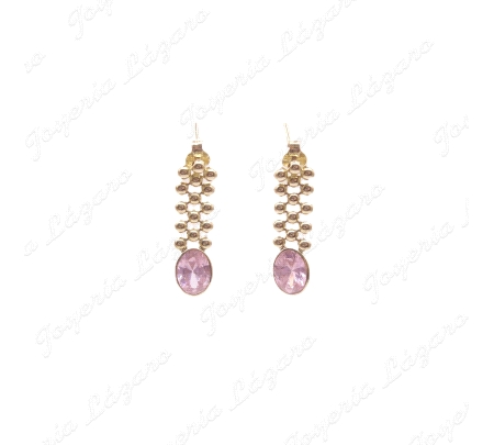 PEND. LARGOS ORO 18 KTS CADENA PANTER+ ROSA DE FRANCIA OVAL