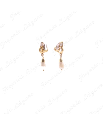 PEND. LARGOS ORO 18 KTS C. CATALAN PERLA PERA